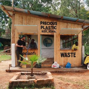 Example of a plastic recycling station